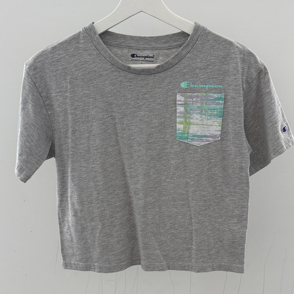 Champion Other - Champion Kids Heather Gray Tee with Patterned Pocket